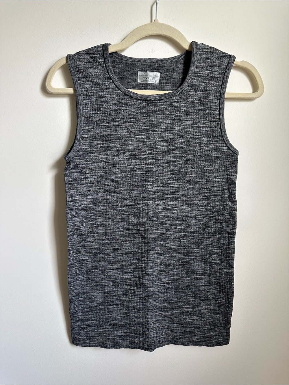 Athleta Ribbed Tank Top Gray Heathered Sleeveless Layering Yoga Size Women’s S